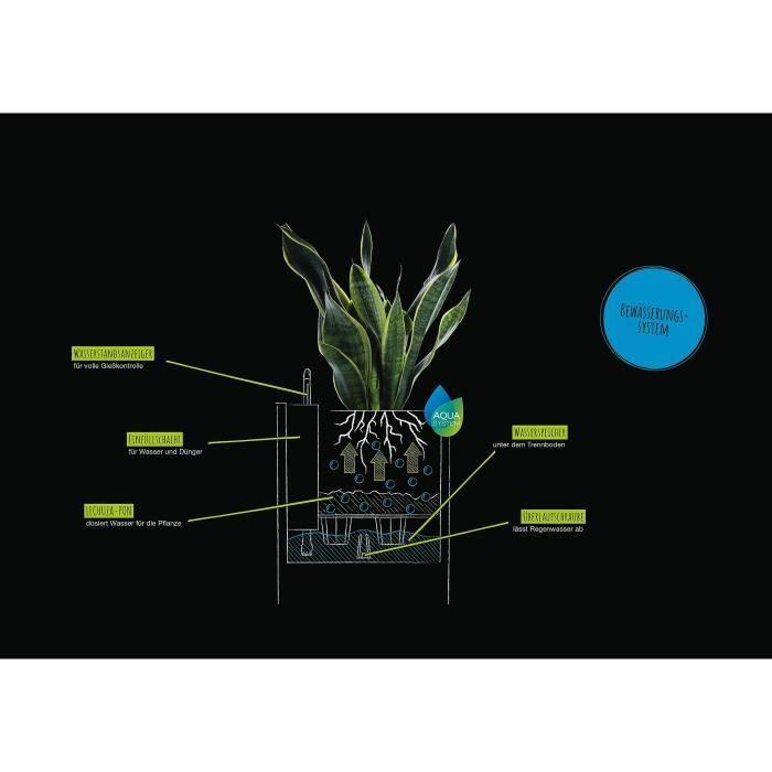 Pot de fleur LECHUZA Canto Stone Colonne 40 - kit complet, blanc quartz