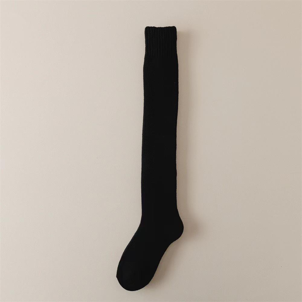 "Women's Fleece-Lined Thick Knee-High Socks - Warm Cashmere Thigh-Highs for Autumn & Winter"