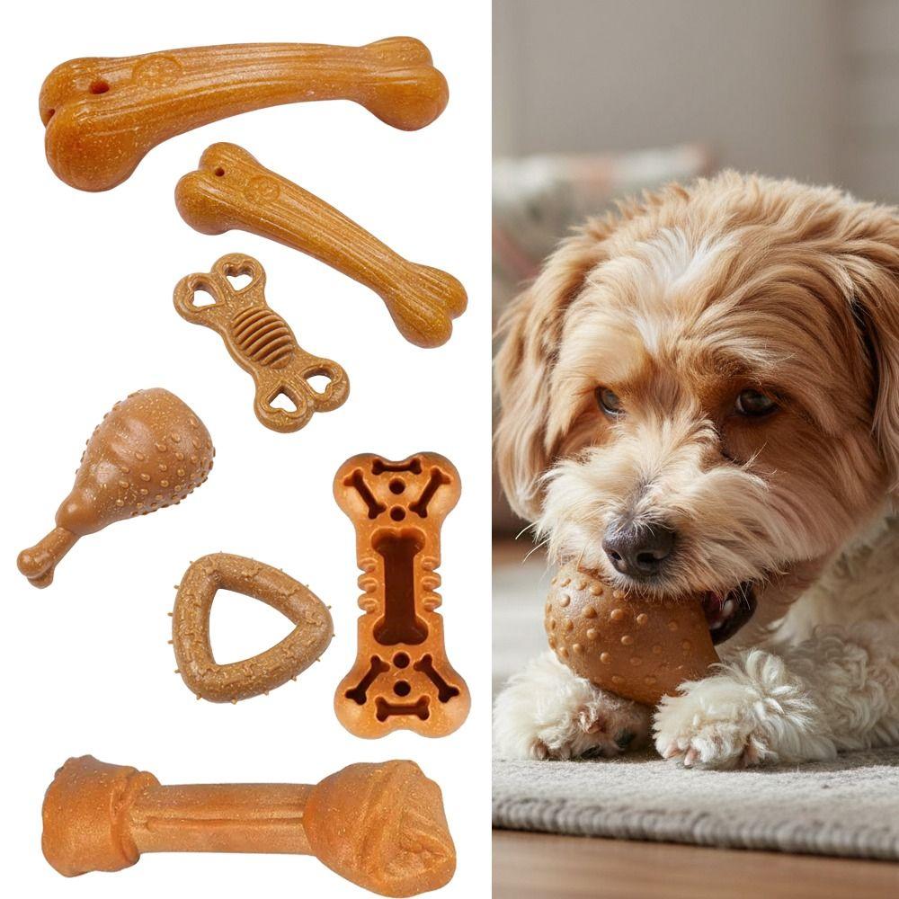 Bone Chicken Leg Shaped Puppy Teething Toy Non-Toxic Dog Molar Toy  For Small Medium Dogs