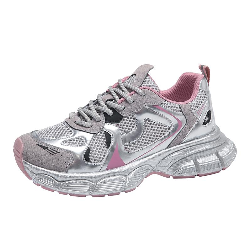 

Daddy Shoes, женская весенняя новая нескользящая легкая повседневная обувь на толстой подошве, женская спортивная обувь с увеличением размера 35 розовый