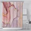 Tenda da Doccia Impermeabile Stampa Marmo Moderna di Lusso Tende da Doccia Gradiente Rosa Oro Viola con Ganci Schermo Bagno 3D