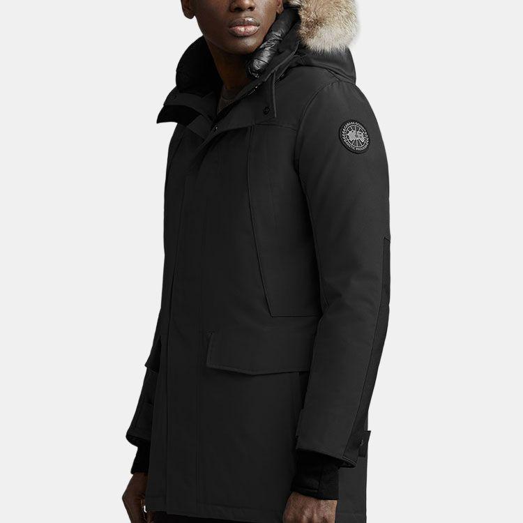 Canada Goose Sherridon Series Black Label Fur Lined Hooded Zipper Mid-Length Work Parka Unisex Outerwear 2073MB-61