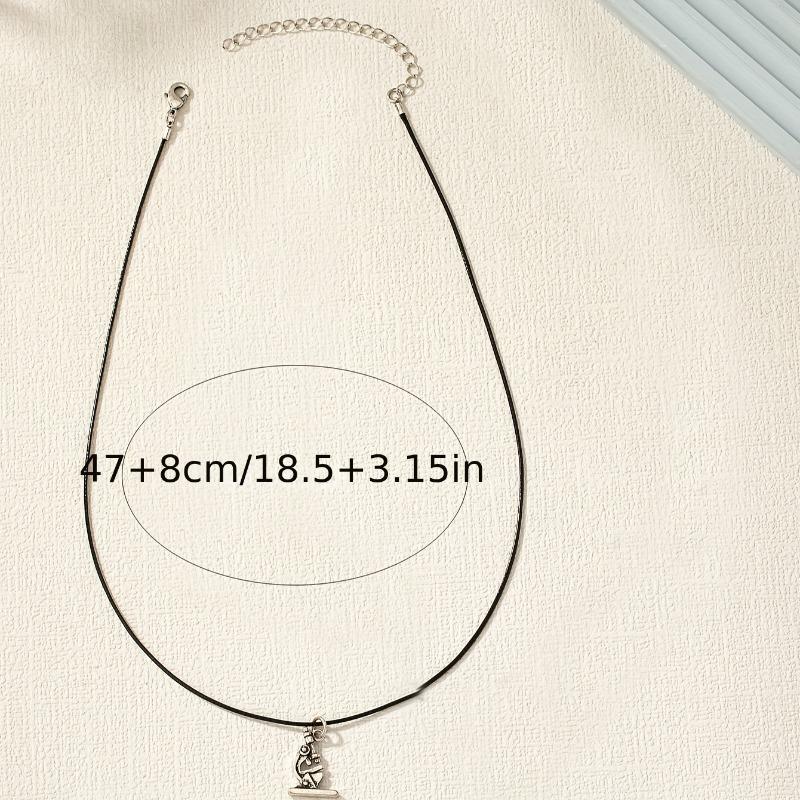 Eine Retro-PU-Material-Mikroskop-Legierungsmaterial-Anhänger-Halskette, Retro-Eleganz