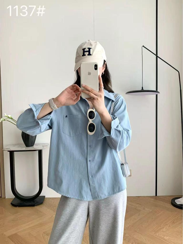 Women's Casual Hong Kong Style Button-Down Shirt - Loose, Versatile, Boyish Feel, Perfect for Layering and Commuting, Slimming, New Arrival.