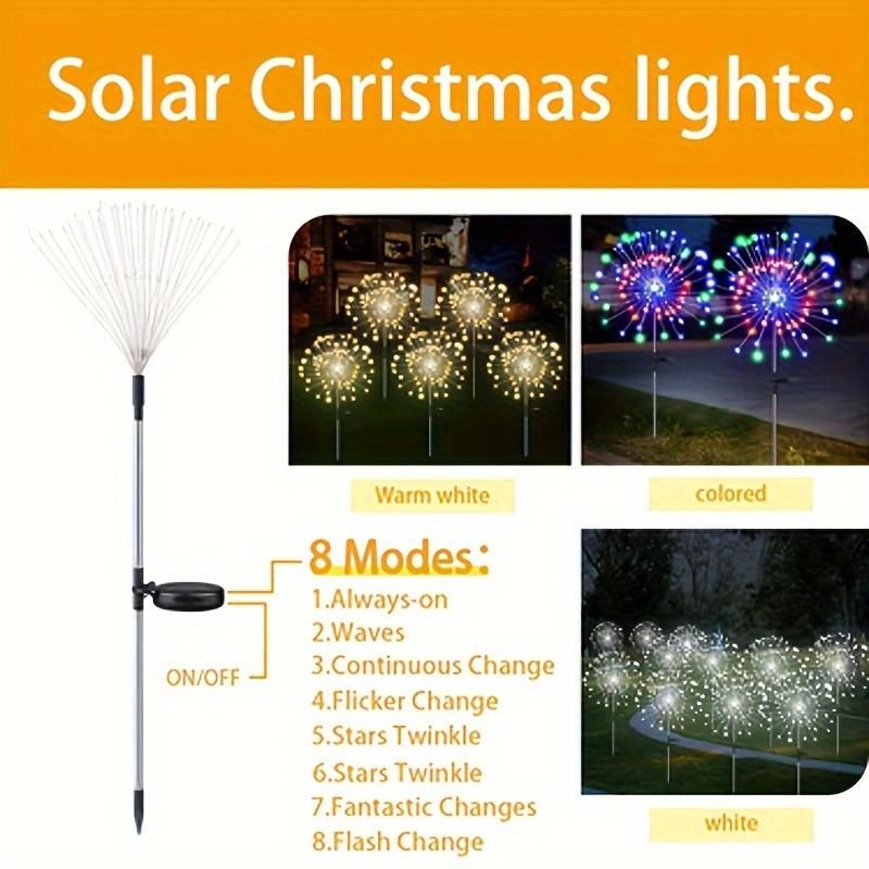 New 200 Bulbs LED Solar Ground Spike Lights Outdoor Waterproof Garden Decorative Lights Starry Sky Copper Wire String Lights