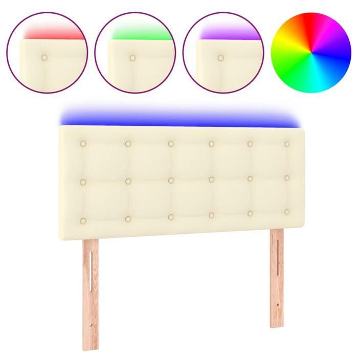 Maison Exclusive - Tête de lit à LED Crème 90x5x78/88 cm Similicuir