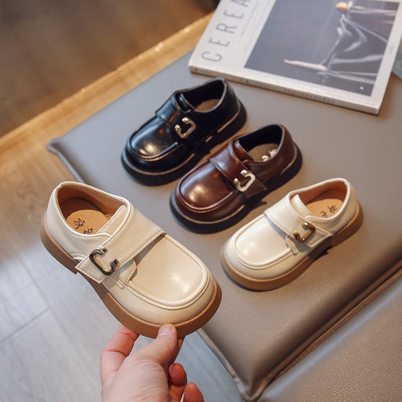 New Unisex Fashion Simple Leather Shoe Breath Casual Girl Shoe Versatile Thick Soled Princess Shoes Trendy Elegant Child Shoes