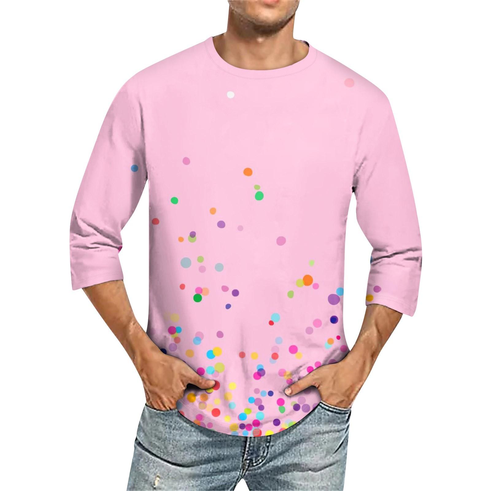 

Мужская однотонная футболка с круглым вырезом и рукавами три четверти S