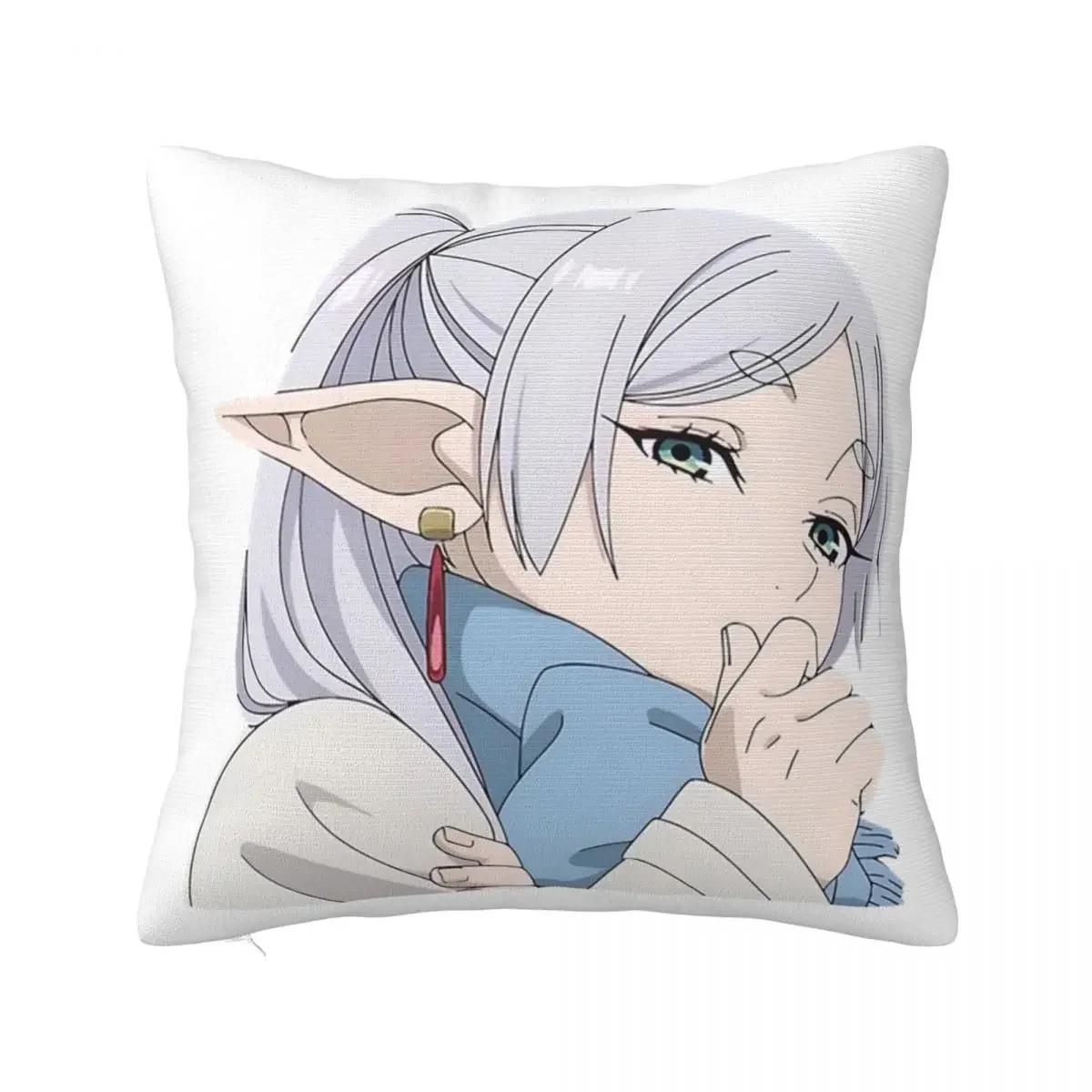 

Frieren Thoughtful Square Pillow Case Cushion Cover Zippered Decor Pillowcover for Bed x 30x30cm бежевый