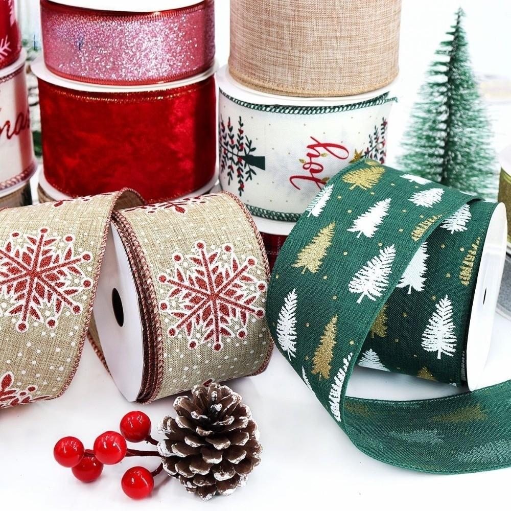 9Metres/roll Christmas Tree DIY Wreath Bows Ribbons Cartoon Gift Wrapping Ribbons  Craft Supplies
