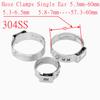 5pc-20pcs Hose Clamps Single Ear Stepless 5.3-60mm 304 Stainless Steel Hose Clamps Cinch Clamp Rings for Sealing Kinds of Hose