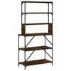 Baker s Shelf with 6 Shelves Smoked Oak Finish 90 x 40 x 180 cm Engineered Wood