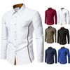 Herren Große Größen Mode Lässig Color Block Umlegekragen Langarm Hemd