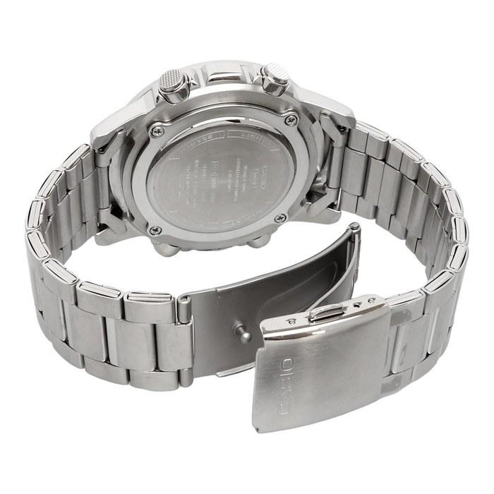 Casio World Time Analog-Digital Quartz Men's Watch AMW-880D-2A1V Grayish Blue Metal Band