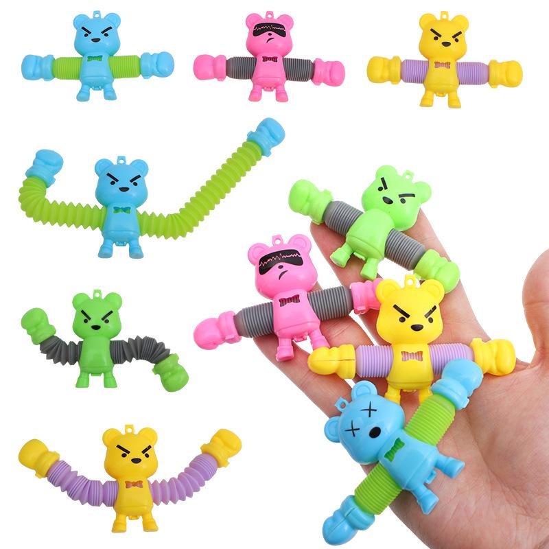 

20Pcs Colorful Animal Pop Tubes Telescopic Fidget Toys Versatile Telescopic Tube Squeeze Sensory Toys Kids Birthday Party Gifts різнокольоровий
