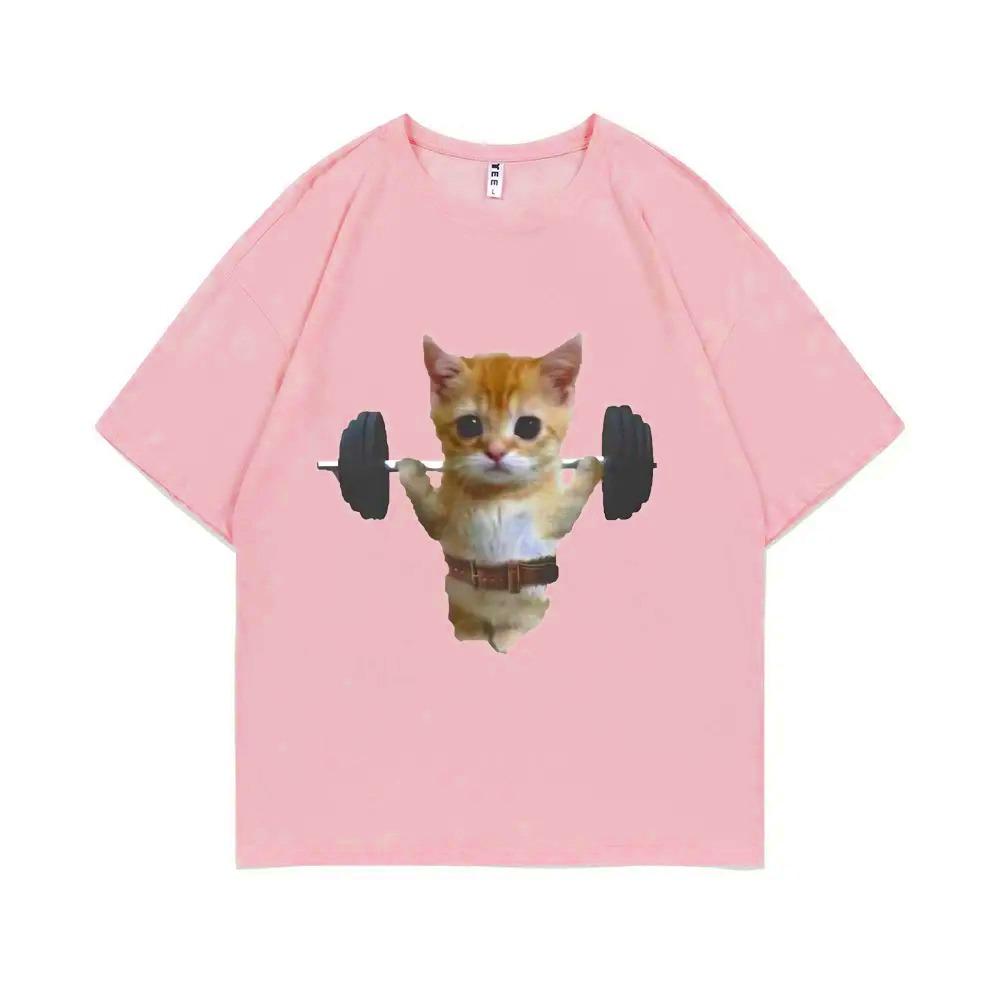 Summer Funny Gym Sam Sulek Cat Graphic Print T-shirts Men Women Fitness Pump Cover Tshirt Woman Meme T Shirt Short Sleeve