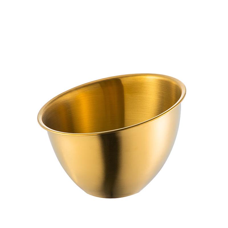 ZISIZ Commercial Gold Slanted Serving Bowl