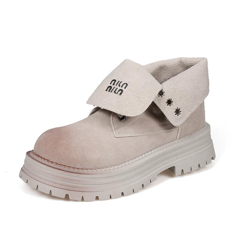 Wasteland wind matowe botki Martin damskie jesienne nowe klapowe buty lokomotywowe dominujące brytyjskie buty na podeszwie muffinowej fala