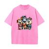 SX-73 MINISO 2026 Summer Vintage Wash  Printed Pure Cotton Shoulder Style Men's and Women's Round Neck Short Sleeved Couple T-shirt