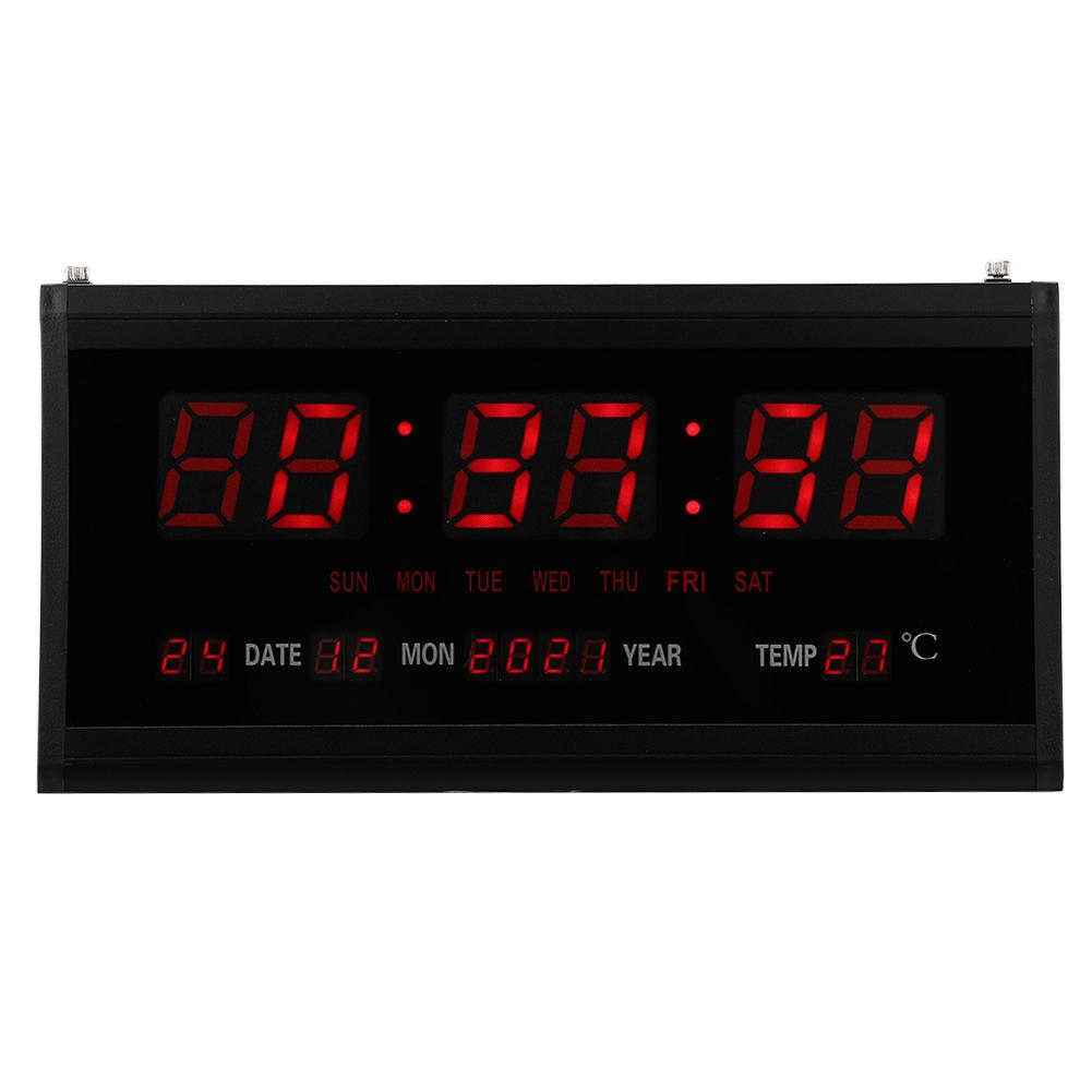 Fashion Wall Mount Digital Clock LED Electric Modern Day Date Calendar Living Room Bedroom Office