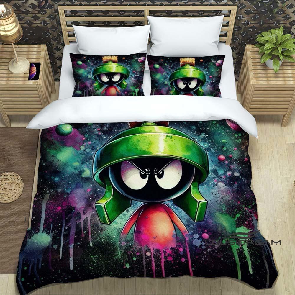 2026 New Cartoon "Marvin The Martian" Themed Duvet Cover and Pillowcase Set, Children's Bedding Set, Bedroom Decor
