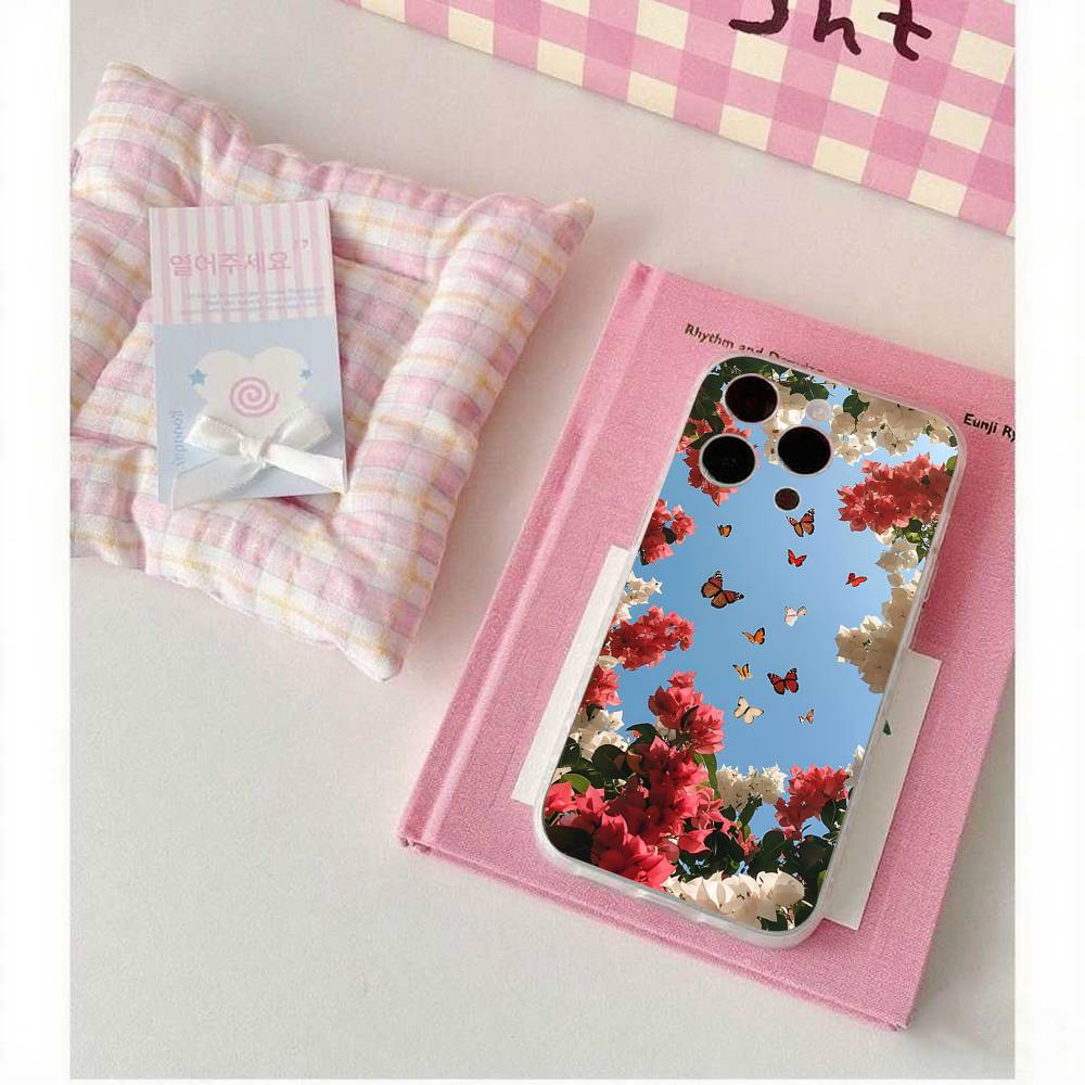 Fresh Little Flowers Phone Case For IPhone 17 16 15 14 Plus 13 12 11 Pro Max Phone Back Cover Transparent Shockproof Cover