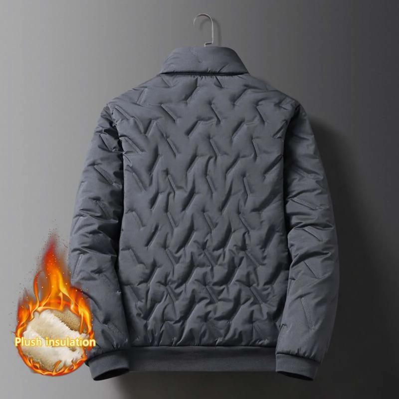 Men's Winter Thickened Fleece Jackets Windproof Snow Coats Men Outerwear Cropped Woolen Parka Coat Warm Bomber Overcoat