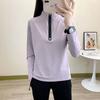 Outdoor Women's Long-sleeved Quick-drying Clothing Fitness Running Sun Protection Stand-up Collar Breathable Quick-drying Top