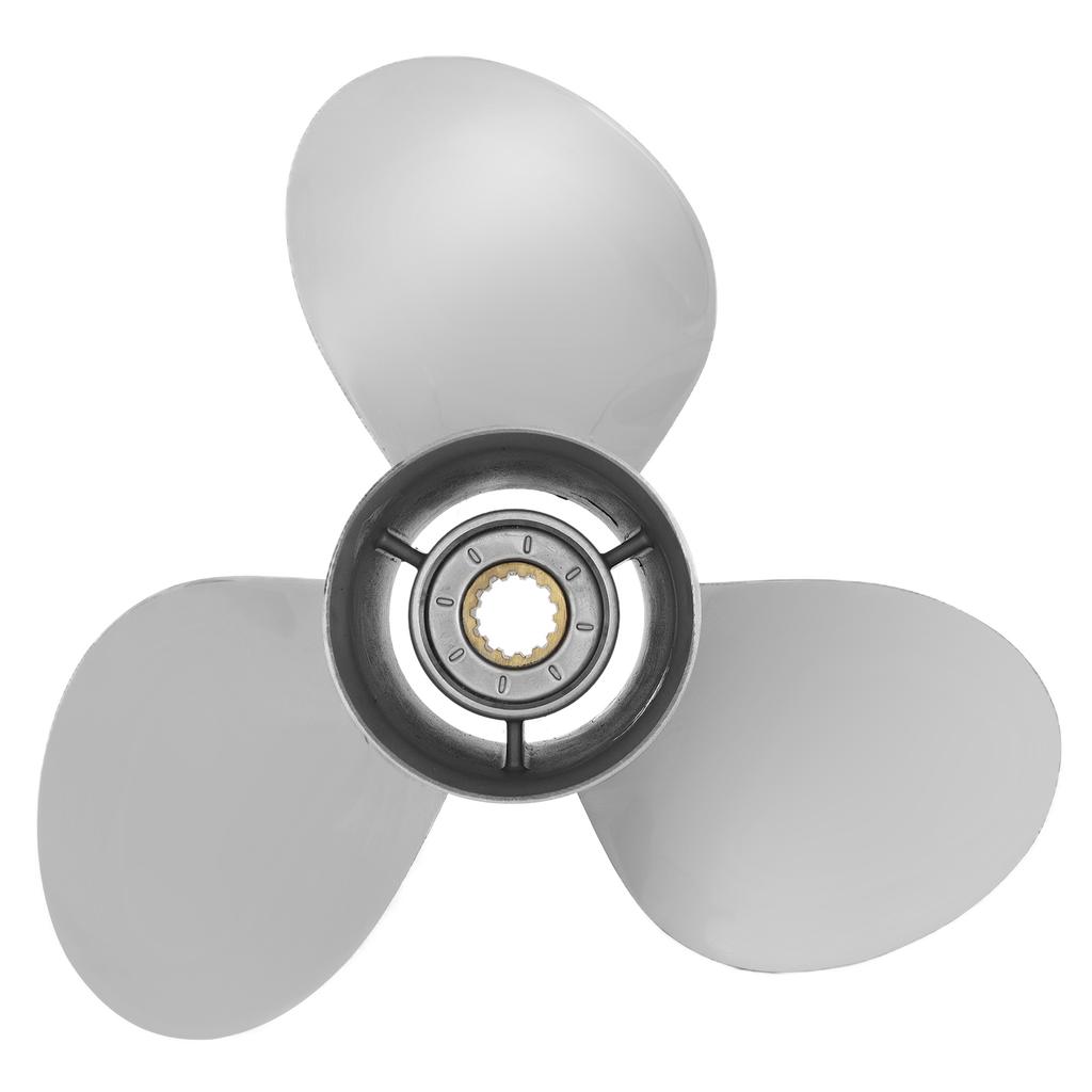 11 5 8in Boat Propeller 3 Blades Stainless Steel 13 Tooth Corrosion Resistance Replacement for YAMAHA Outboard 25‑60HP