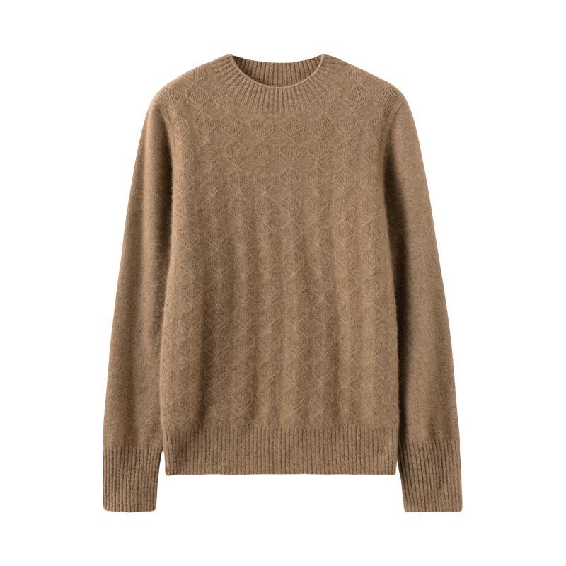Women's 100% Pure Cashmere Half-High Neck Sweater - Long Sleeve, Autumn/Winter Style