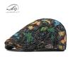 Autumn and winter new medium hat ladies cap personality butterfly embroidery beret women