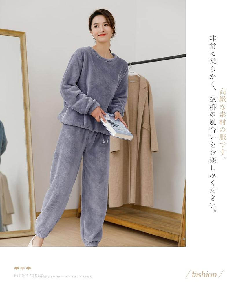 EnagmourCheripo Embroidered Flannel Long Crew Top and Bottom and Comfortable for Cold Soft and Warm As a Available In Five Colors for and Spring