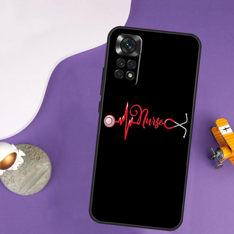 Nurse Heartbeat Case For Xiaomi Redmi Note 13 Pro 14 12 9 10 11 Pro 10S 11S 12S Redmi 14C 13C 10C 12C Cover