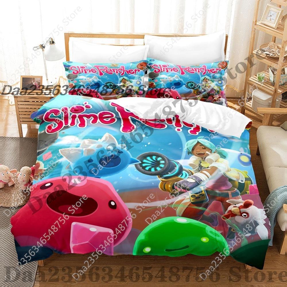 

Kpop Col Slime Rancher 2 Beding Set Single Twin Ful Quen King-Sized Dimensionsd Dimensions Bed Linen Set Aldult Kid Bedrom Duvetcover Sets 3D Kawai 100*200cm Single