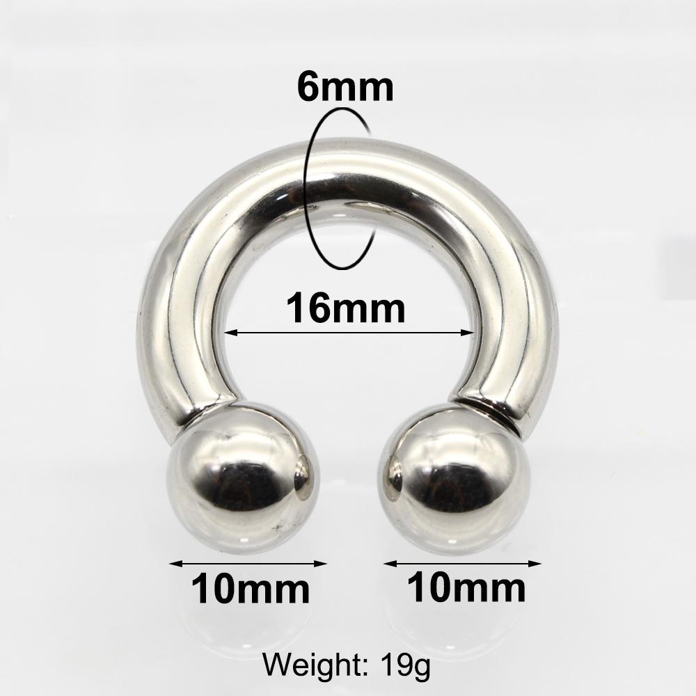 12G-00G Velký průměr Kruhový činkový kroužek z nerezové oceli s vnitřním závitem Piercing do nosu Septum Piercing Rozšiřovač Náušnice do laloku