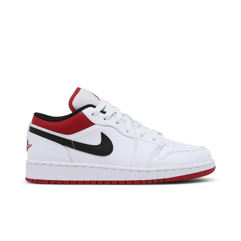 Air Jordan 1 Low Grade School 'White Gym Red' (Unisex) White / Gym Red / Black Kids' Basketball Shoes 553560 118