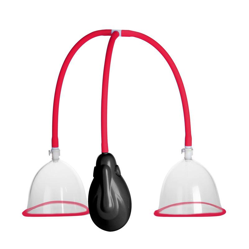 Vacuum Breast Suction Device: Detachable Hand-Pulled Nipple Corrector & Masturbator for Males, Double Tube Model