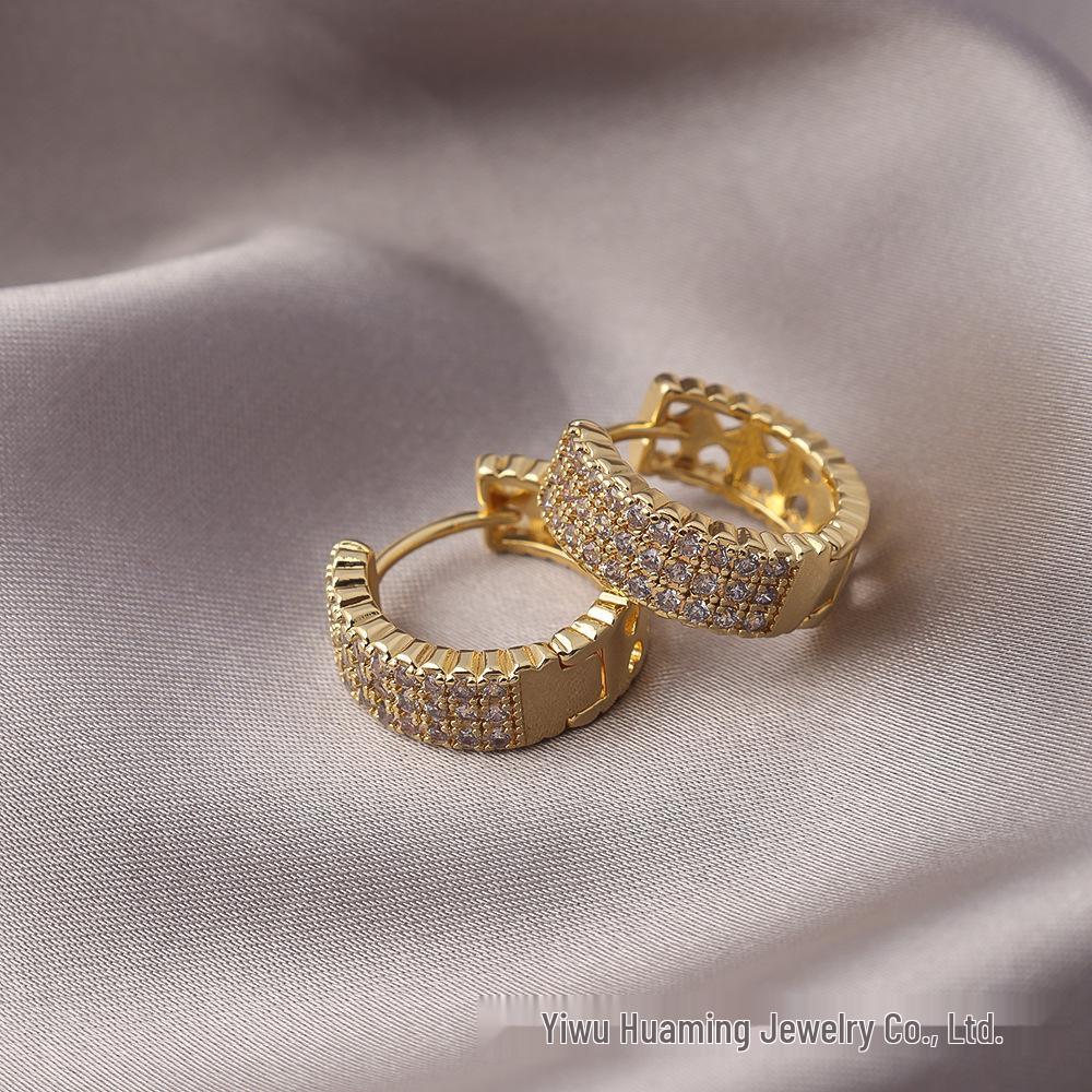 French Light Luxury Zircon Diamond Stud Earrings - Versatile & Trendy Styles