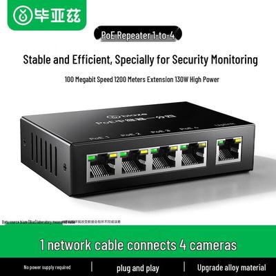 Biayz ZH437 4-Port 100Mbps PoE Repeater & Switch