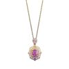 High Carbon Diamond Purple Taro Color Ice Flower Necklace Women'S Light Luxury Exquisite High Sense