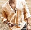Popular Men's Chest Strap-Up Corn Medium Sleeve T-Shirt Shirt