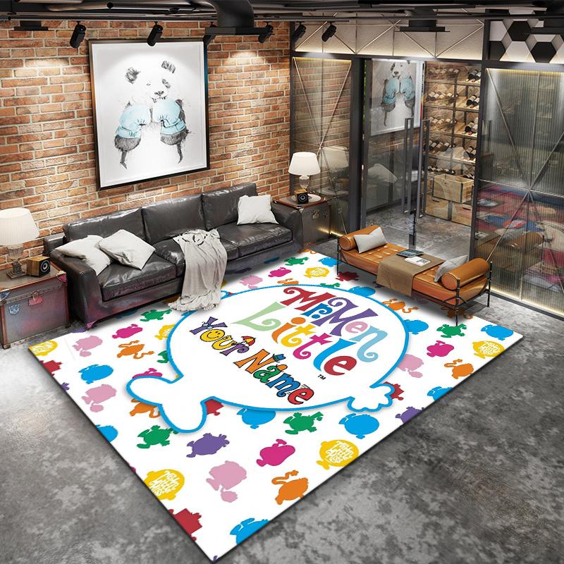 Mr Men Adventure Custom Name Carpet Rug For Living Room Bedroom Home Sofa Decoration Kids Play Nonslip Floor Mat