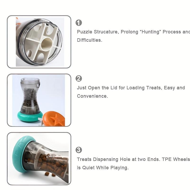 Interactive Barbell-Shaped Food Dispensing Puzzle Toys for Small Dogs, Durable and Bite-Resistant