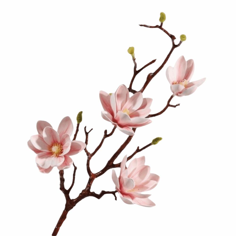 Multi-Bloom Artificial Magnolia Flowers Branch Blossom Plastic Fake Flower  Living Room Ornaments