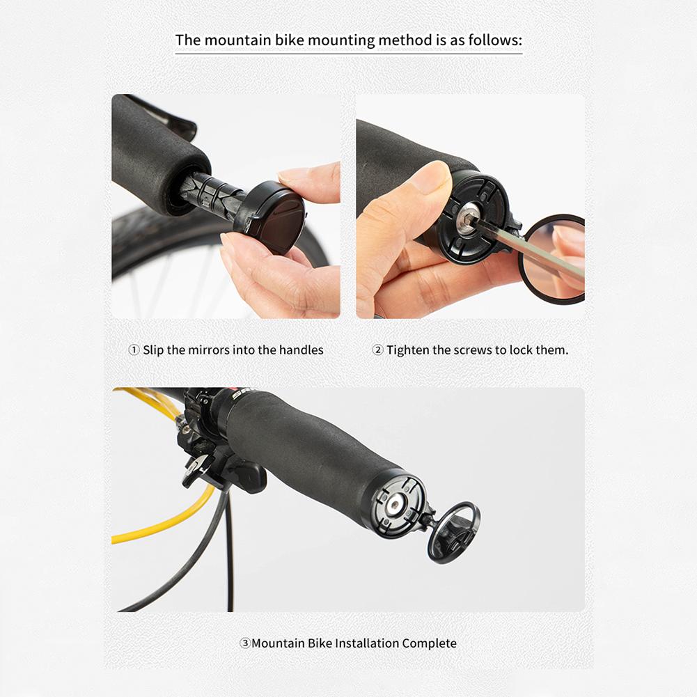 Bicycle Rearview Mirror Universal Bike Handlebar Plug Rear View Mirror Riding Handlebar End Rearview Mirror for Outdoor Sports