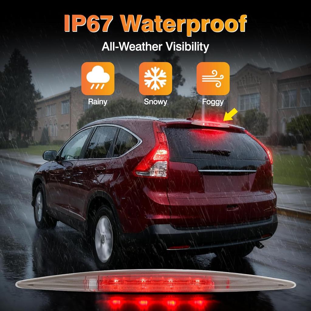 3rd Brake Light for Honda CRV 2012-2016, LED Rear Tail Center High Mount Stop Light (White Shell)