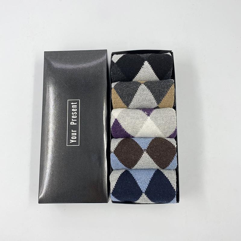 Wool Socks Boxed Winter Warm Socks for Women Thickened Medium Gift Box Socks Men's Wool Socks Boxed