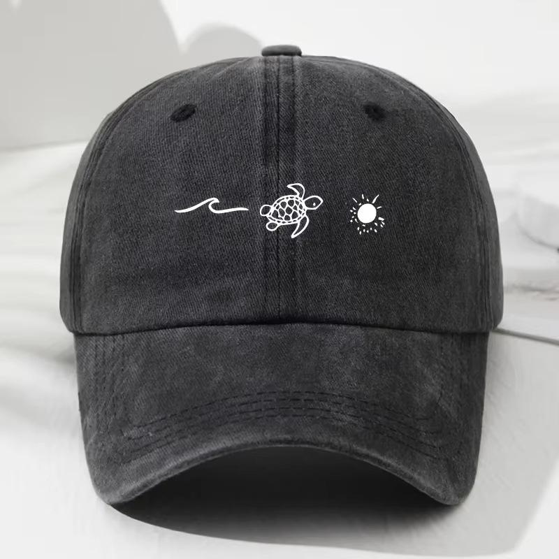 Women Men Unisex Baseball Cap Sea Turtle Print Outdoor Sun Hat UV Protection Trucker Summer Hat