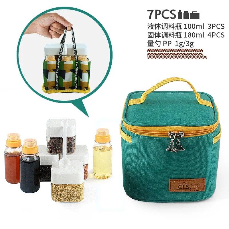 6pcs/Set Spice Sauce Condiment Bottle BBQ Camping Outdoor Picnic Pepper Jar Ketchup Seasoning Pot Container Kitchen Tool Portabl
