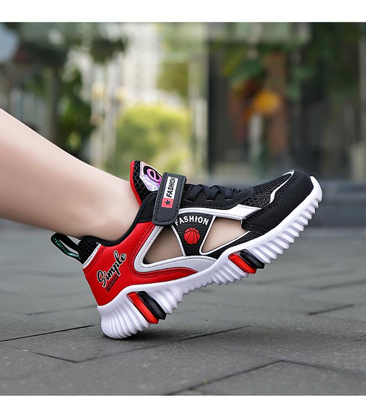 Boys' Breathable Mesh Non-Slip Sports Shoes, Durable for Ages 10-12